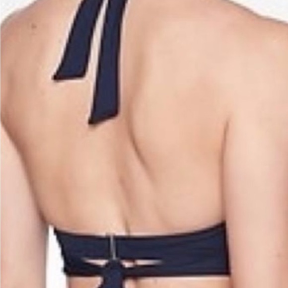 NWT Athleta navy underwire halter bikini bathing suit top - Picture 3 of 5